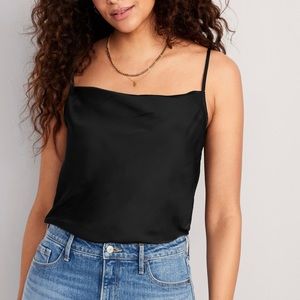 COWL-NECK SATIN CAMI TOP